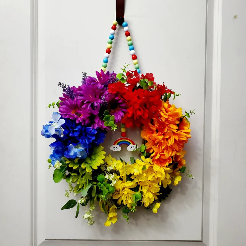 Floral Rainbow Wreath